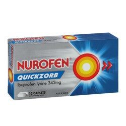 NUROFEN QUICKZORB IBUPROFEN CAPLETS 12 PACK